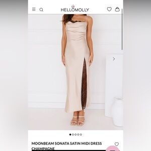 Hello Molly Moonbeam
Sonata Champagne Satin Midi Dress